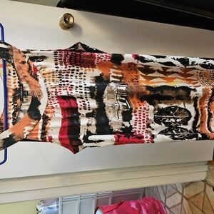 Abstract Print Sleeveless Dress